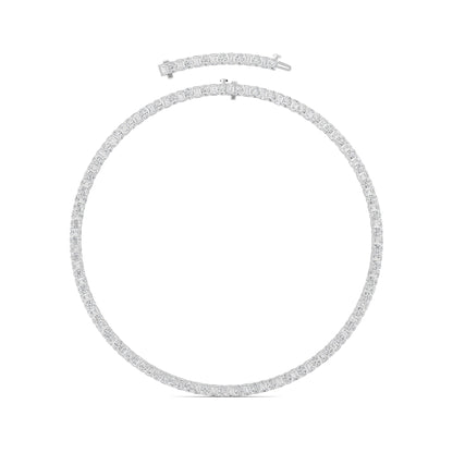 33CTW Emerald Lab-Grown Diamond Prong Necklace 128 Stones