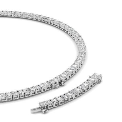 33CTW Emerald Lab-Grown Diamond Prong Necklace 128 Stones