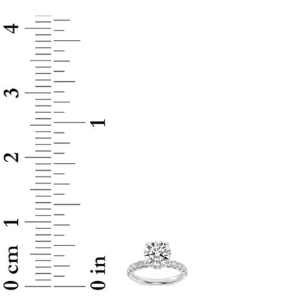 2.5CTW Round Lab-Grown Diamond Prong Hidden Halo Accented Ring 26 Stones