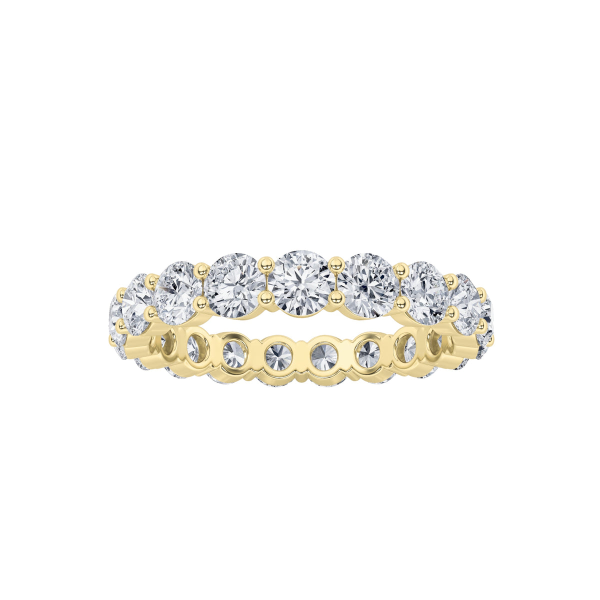 2CTW Round Lab-Grown Diamond Split Prong Eternity Ring 20 Stones