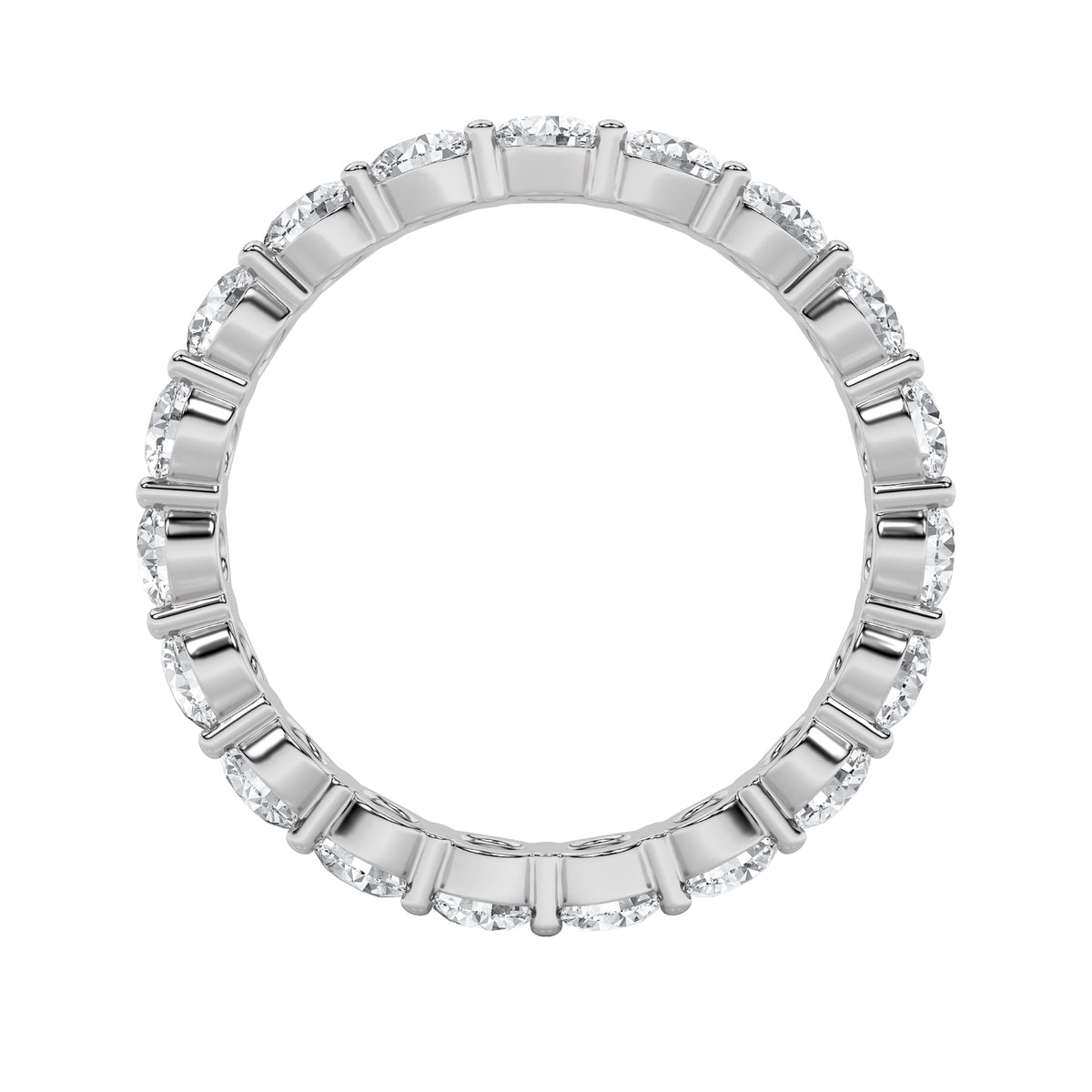 2.1CTW Round Lab-Grown Diamond Split Prong Eternity Ring 21 Stones