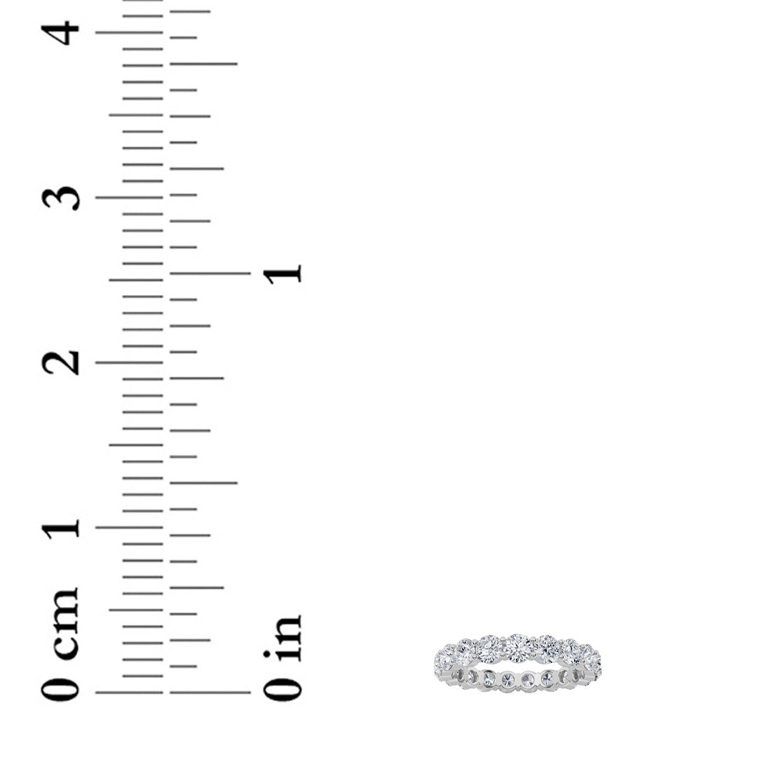 2.1CTW Round Lab-Grown Diamond Split Prong Eternity Ring 21 Stones