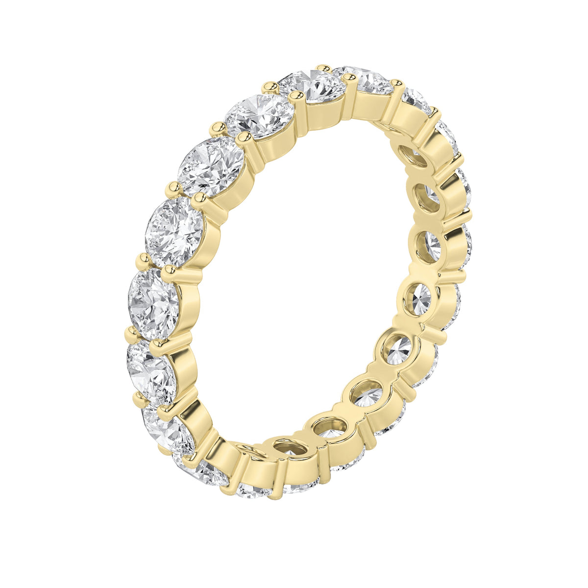 2.1CTW Round Lab-Grown Diamond Split Prong Eternity Ring 21 Stones