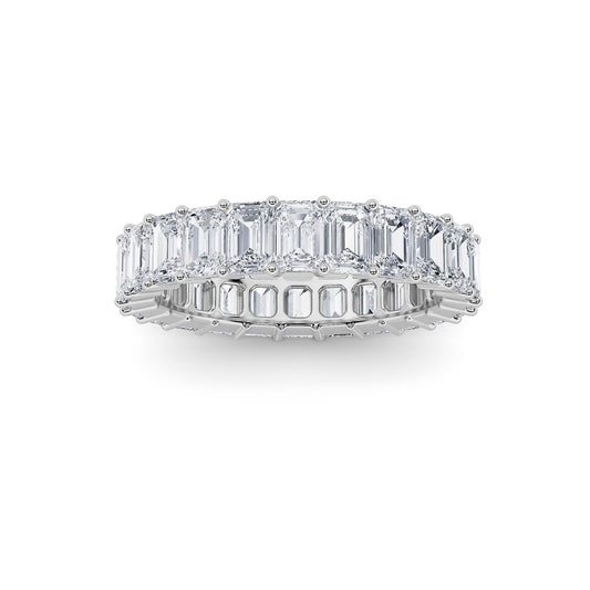 2.9CTW Emerald Lab-Grown Diamond Split Prong Eternity Ring