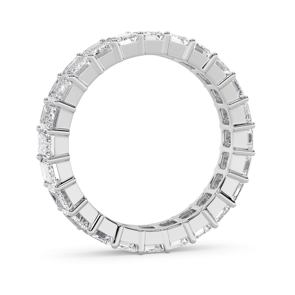 2.9CTW Emerald Lab-Grown Diamond Split Prong Eternity Ring