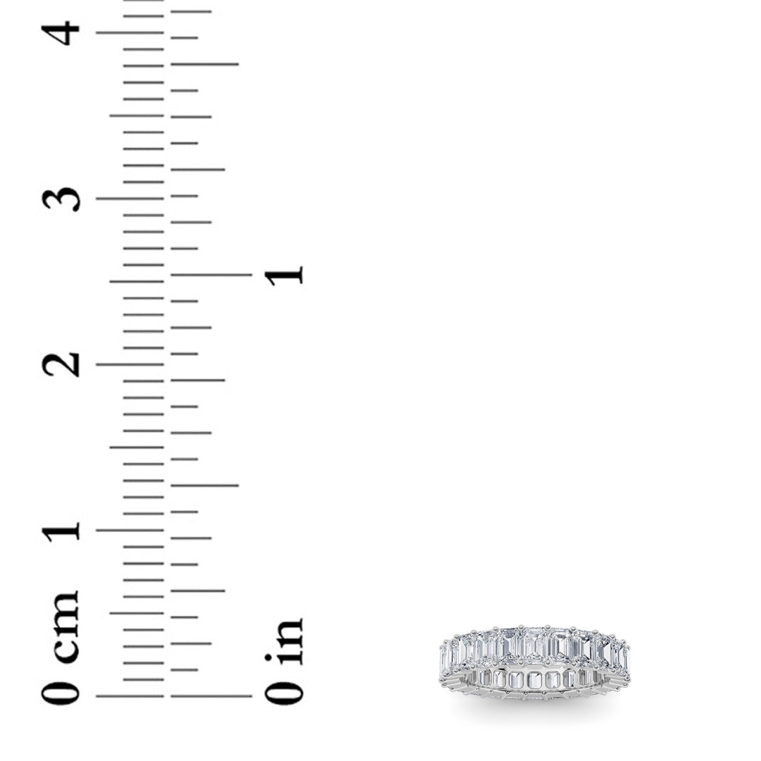 2.9CTW Emerald Lab-Grown Diamond Split Prong Eternity Ring
