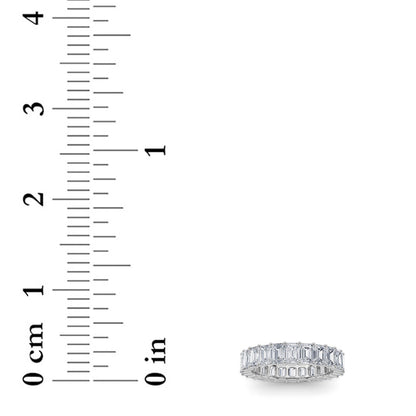 2.9CTW Emerald Lab-Grown Diamond Split Prong Eternity Ring