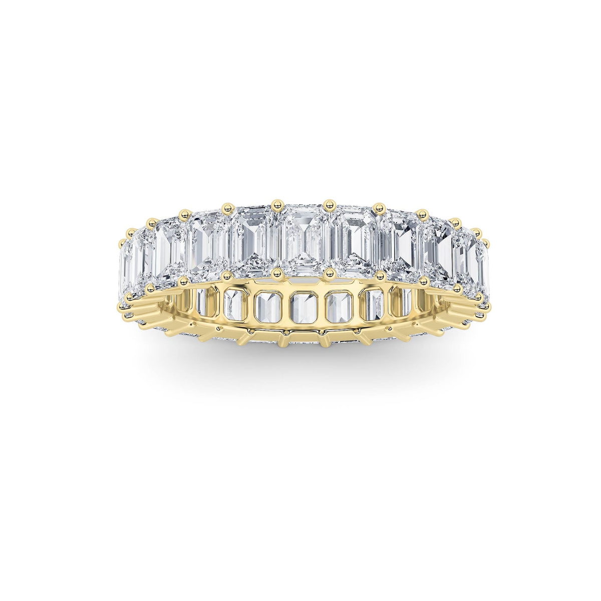 2.9CTW Emerald Lab-Grown Diamond Split Prong Eternity Ring
