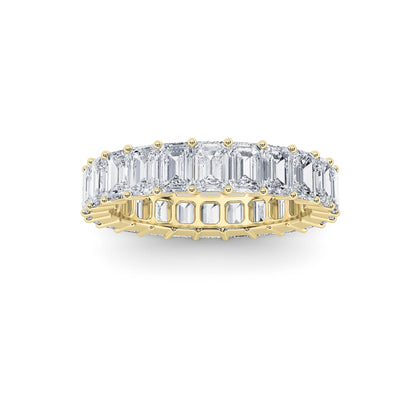 2.9CTW Emerald Lab-Grown Diamond Split Prong Eternity Ring