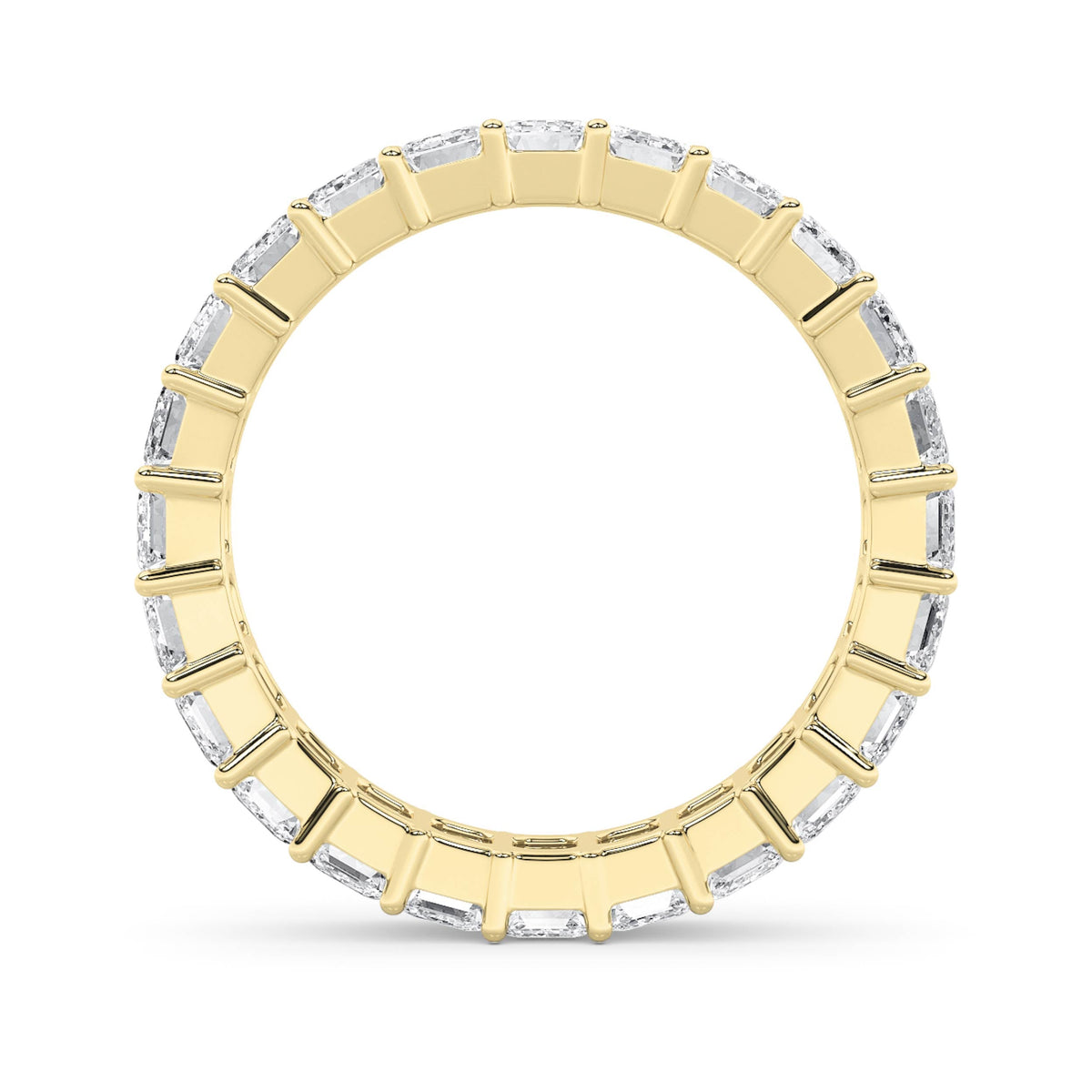 2.9CTW Emerald Lab-Grown Diamond Split Prong Eternity Ring