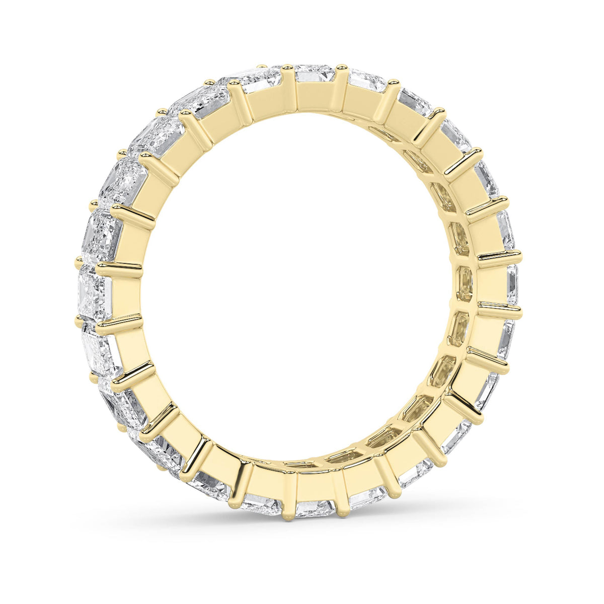 2.9CTW Emerald Lab-Grown Diamond Split Prong Eternity Ring