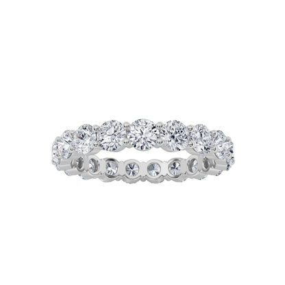 2.15CTW Round Lab-Grown Diamond Split Prong Eternity Ring 18 Stones