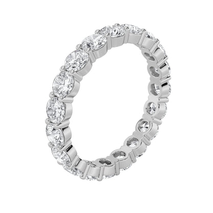 2.15CTW Round Lab-Grown Diamond Split Prong Eternity Ring 18 Stones