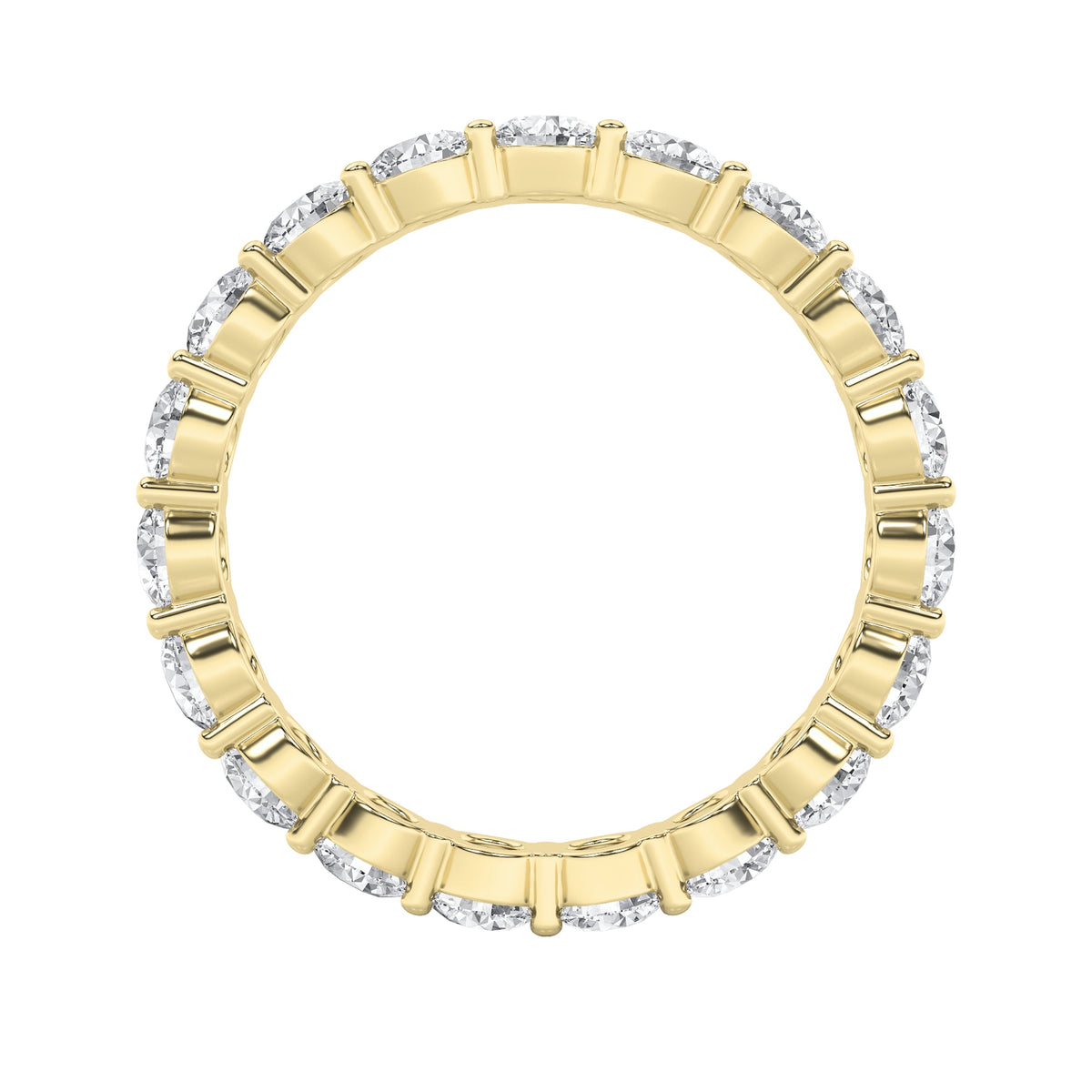2.15CTW Round Lab-Grown Diamond Split Prong Eternity Ring 18 Stones