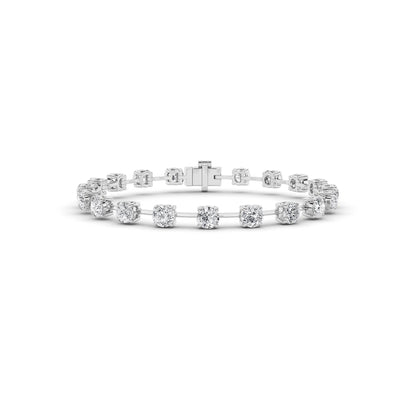 4.5CTW Round Lab-Grown Diamond Split Prong Eternity Ring 18 Stones