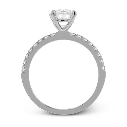 Round-Cut Diamond Engagement Ring in 18K White Gold