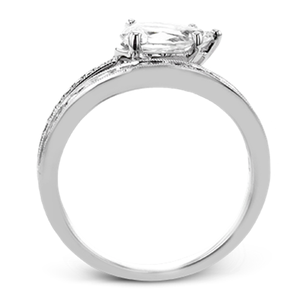 Simon G. Pave Fancy Split Shank Engagement Ring in 18K White Gold