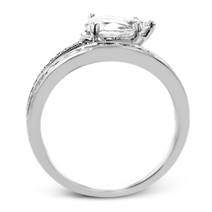 Simon G. Pave Fancy Split Shank Engagement Ring in 18K White Gold