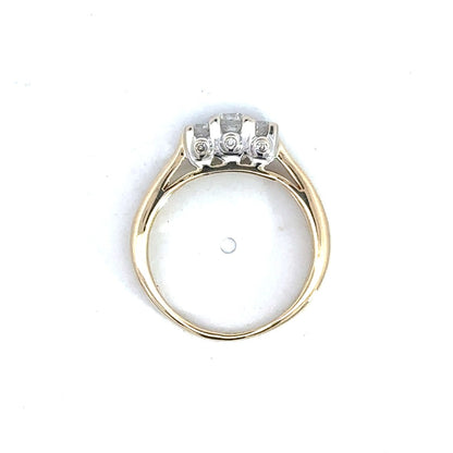 Diamond Ring in 14k White & Yellow Gold