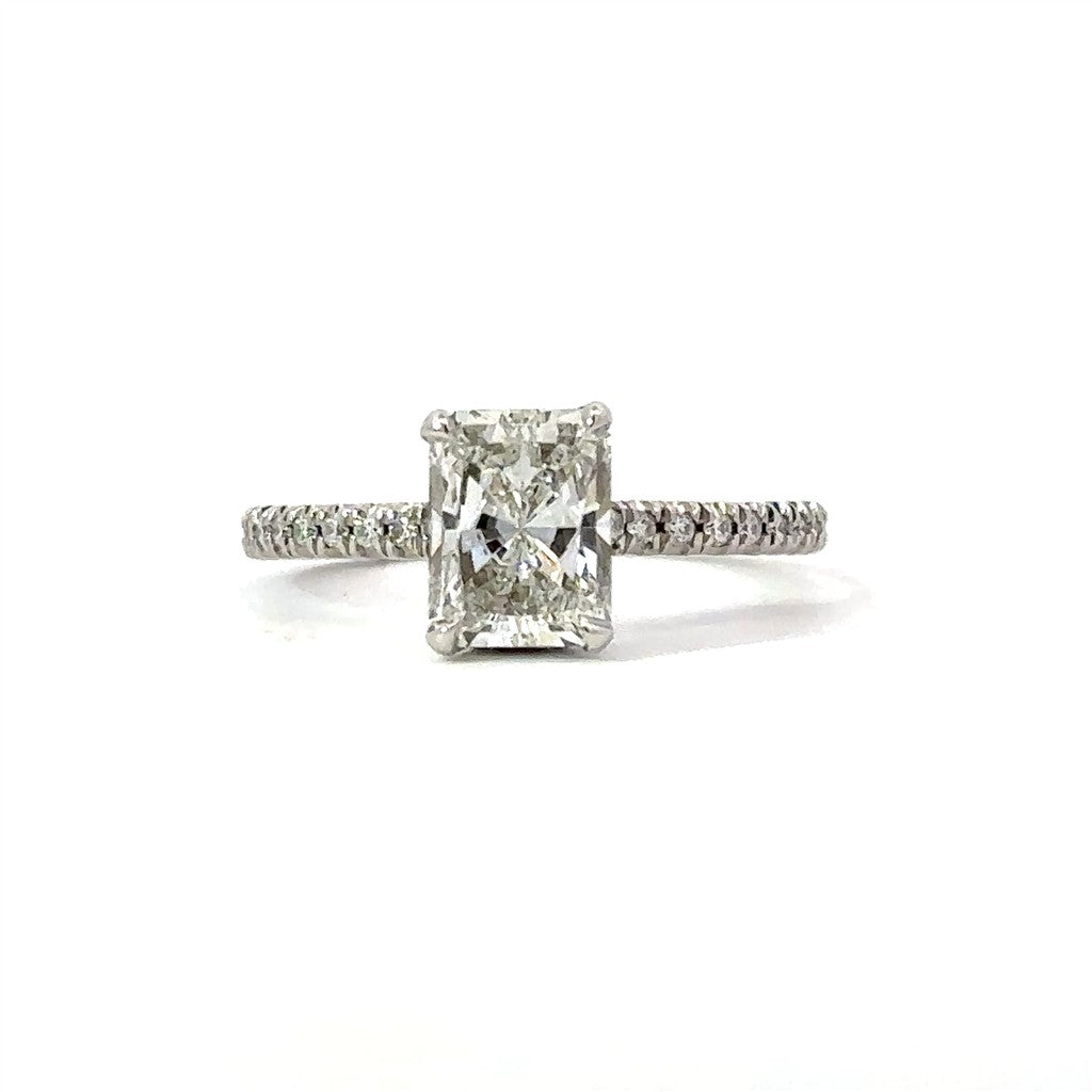 Hidden Halo Engagement Ring in Platinum