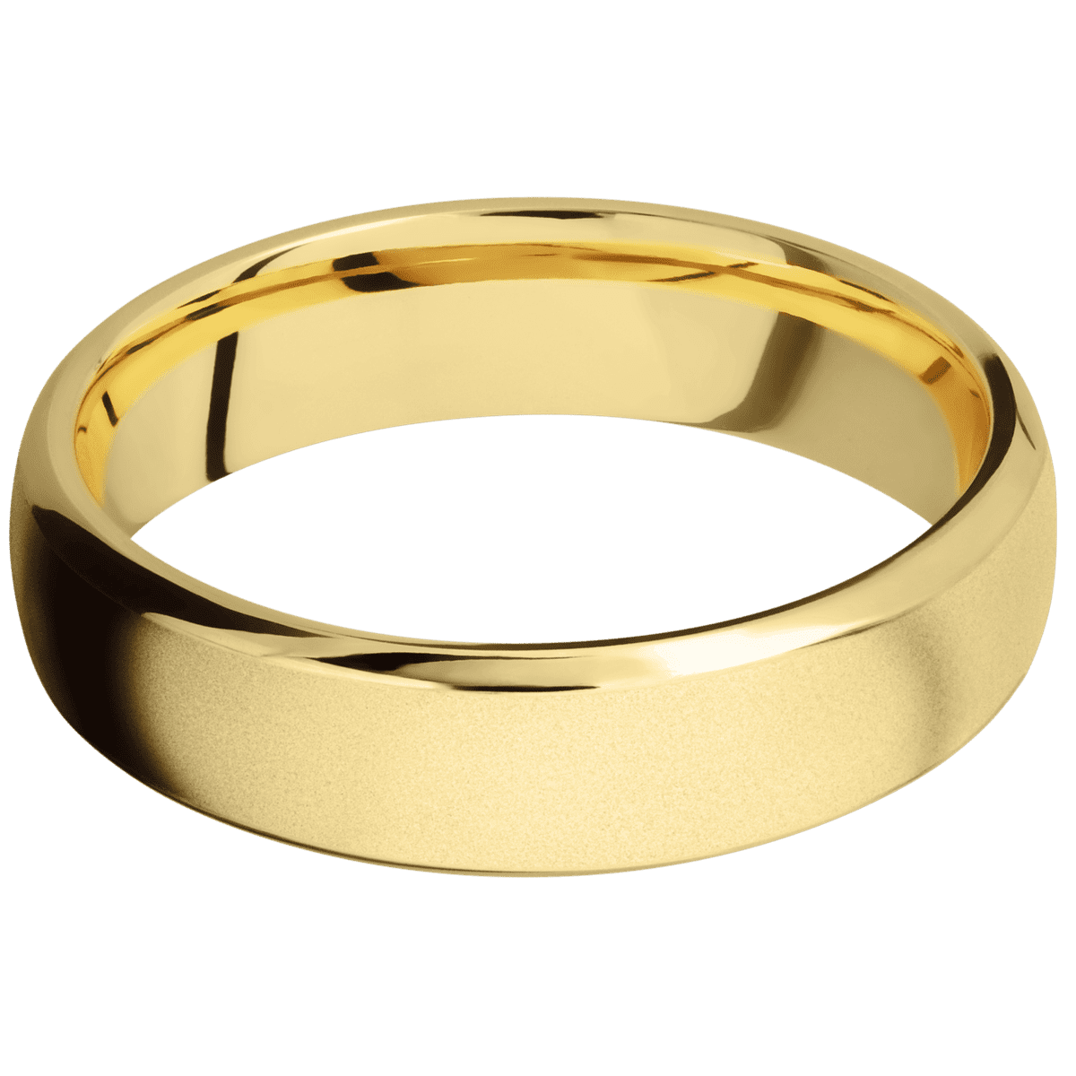 14K Yellow Gold + Bead , Polish Finish