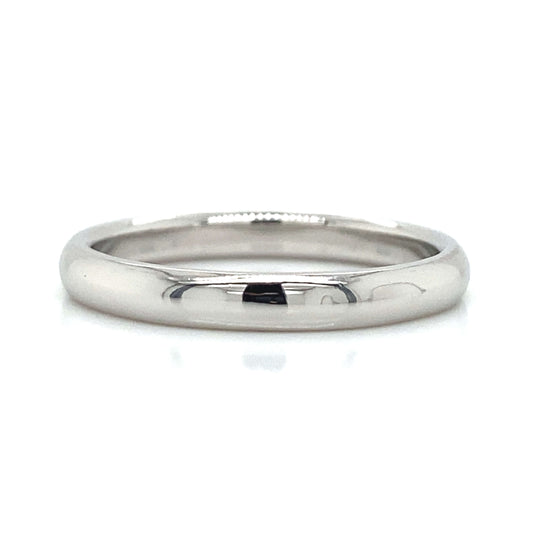 Barrel Wedding Ring in Platinum