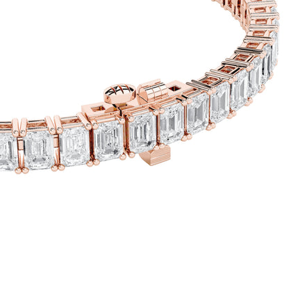 10CTW Emerald Lab-Grown Diamond Prong East West Line Bracelet 52 Stones
