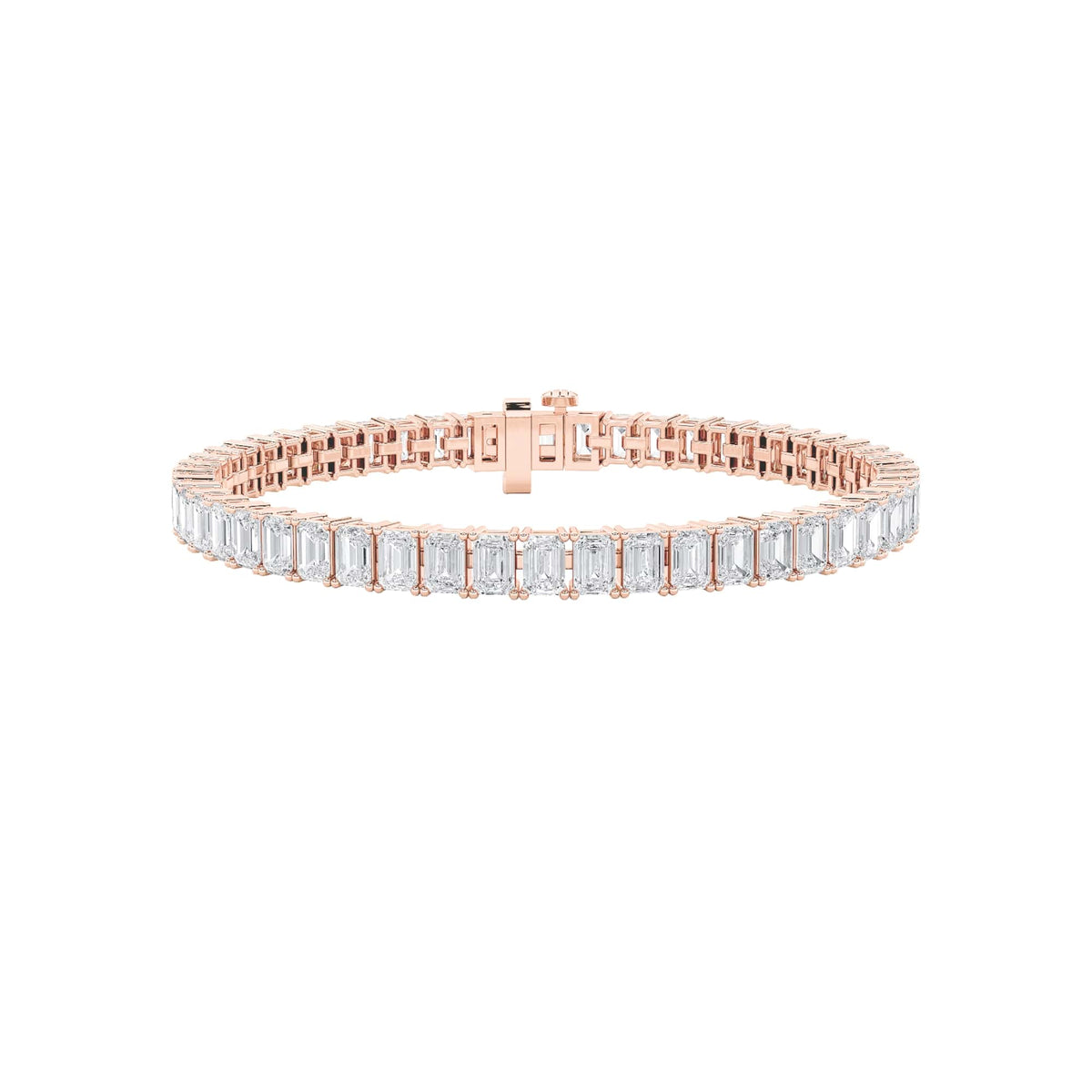 12.5CTW Emerald Lab-Grown Diamond Prong East West Line Bracelet 53 Stones G Color
