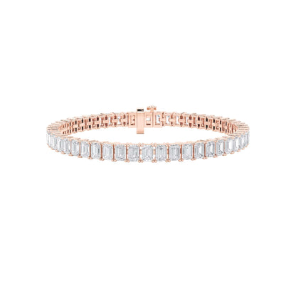 12.5CTW Emerald Lab-Grown Diamond Prong East West Line Bracelet 53 Stones G Color