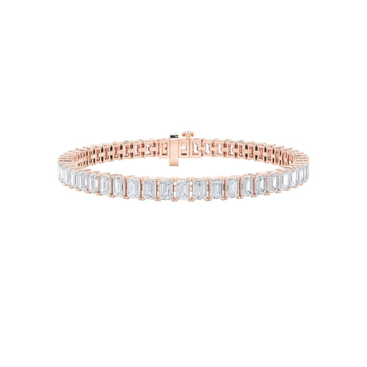 12.5CTW Emerald Lab-Grown Diamond Prong East West Line Bracelet 53 Stones G Color