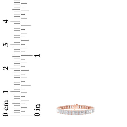 12.5CTW Emerald Lab-Grown Diamond Prong East West Line Bracelet 53 Stones G Color