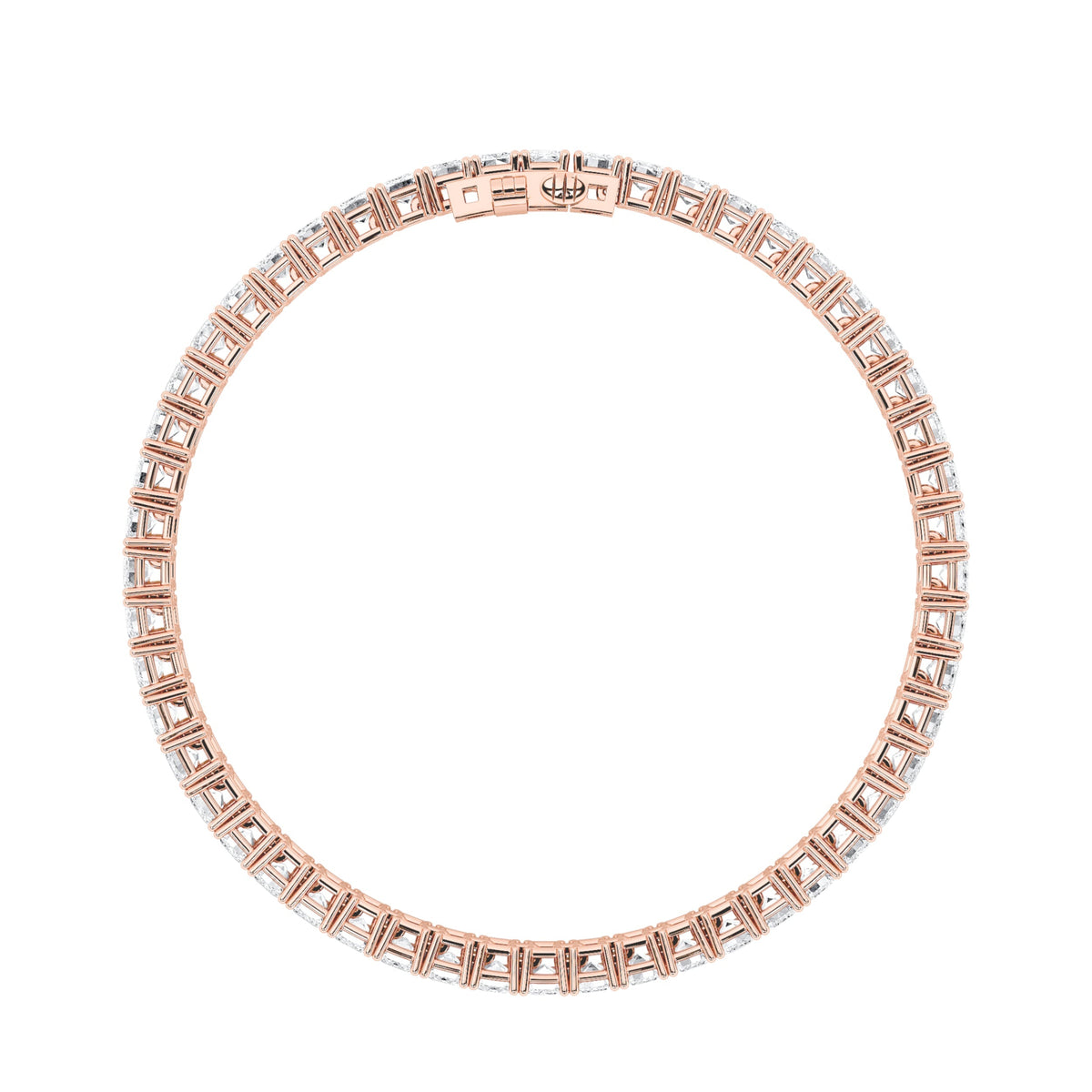 15CTW Emerald Lab-Grown Diamond Prong East West Line Bracelet 47 Stones - 7 Inch