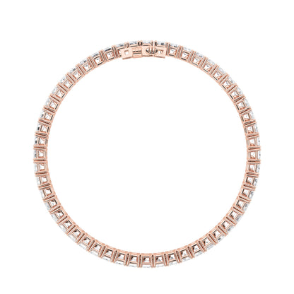 15CTW Emerald Lab-Grown Diamond Prong East West Line Bracelet 47 Stones - 7 Inch