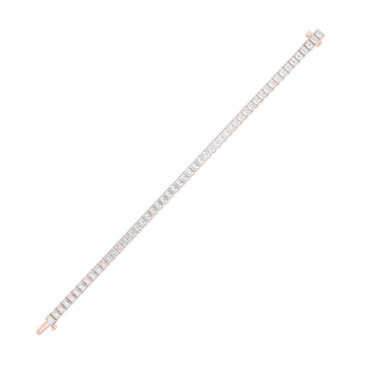 15CTW Emerald Lab-Grown Diamond Prong East West Line Bracelet 47 Stones - 7 Inch