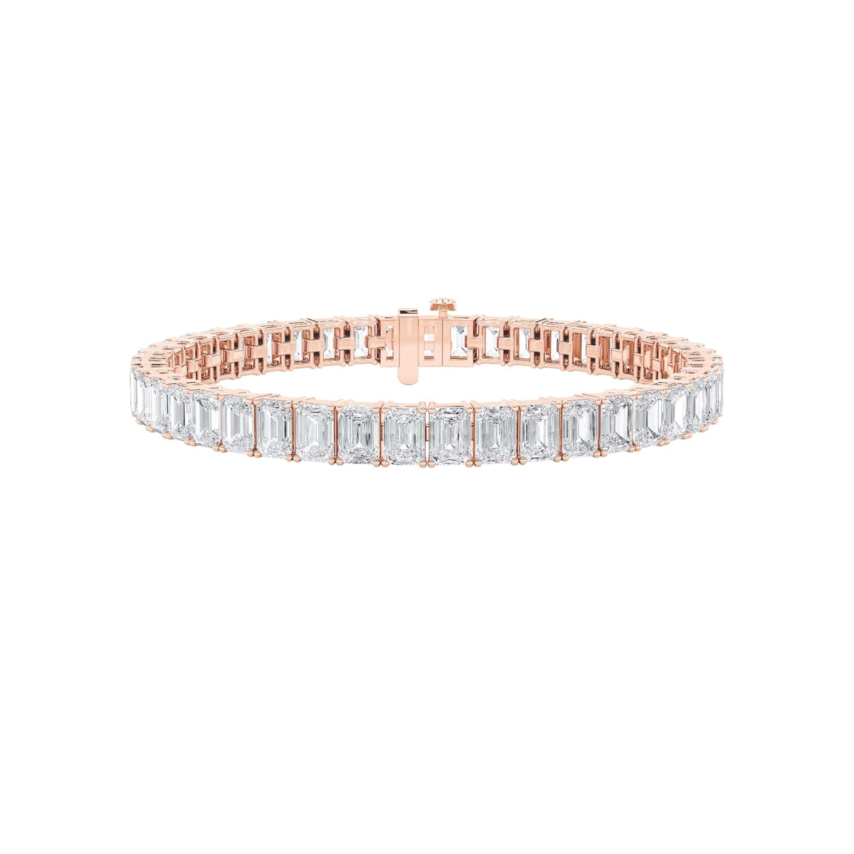 18.5CTW Emerald Lab-Grown Diamond Prong East West Line Bracelet 45 Stones