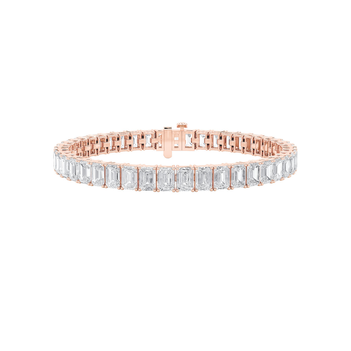 18.5CTW Emerald Lab-Grown Diamond Prong East West Line Bracelet 45 Stones