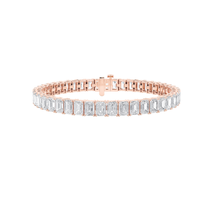 18.5CTW Emerald Lab-Grown Diamond Prong East West Line Bracelet 45 Stones