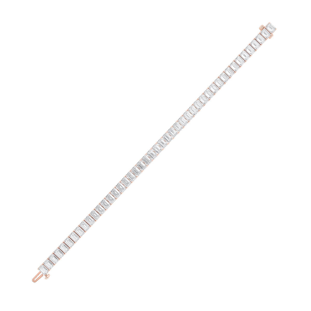 18.5CTW Emerald Lab-Grown Diamond Prong East West Line Bracelet 45 Stones