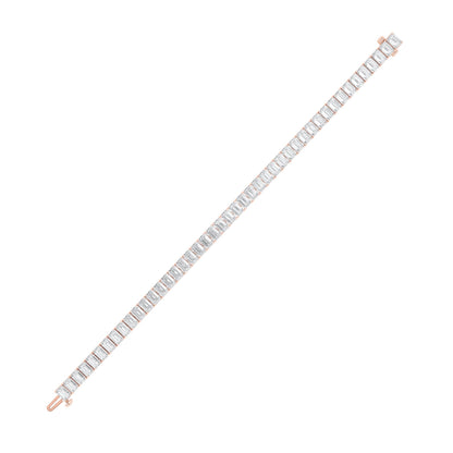 18.5CTW Emerald Lab-Grown Diamond Prong East West Line Bracelet 45 Stones