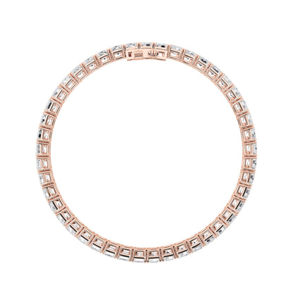 18.5CTW Emerald Lab-Grown Diamond Prong East West Line Bracelet 45 Stones