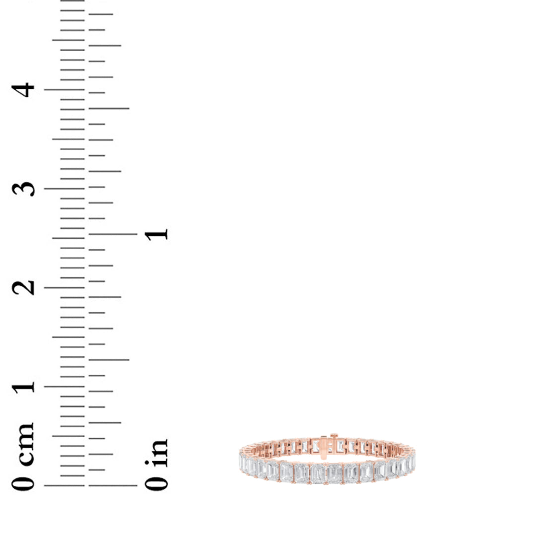 18.5CTW Emerald Lab-Grown Diamond Prong East West Line Bracelet 45 Stones