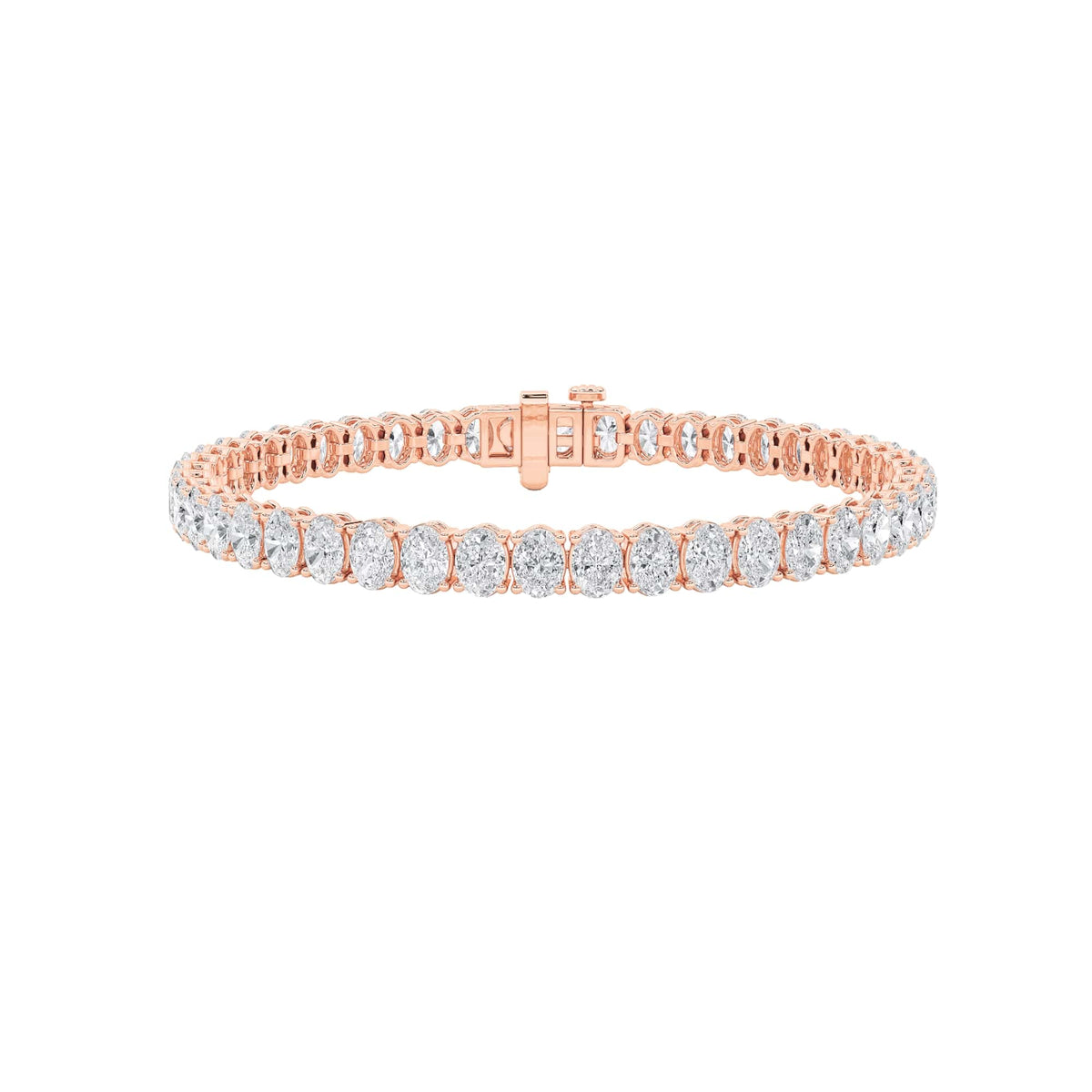 12.5CTW Oval Lab-Grown Diamond Prong East West Line Bracelet 49 Stones