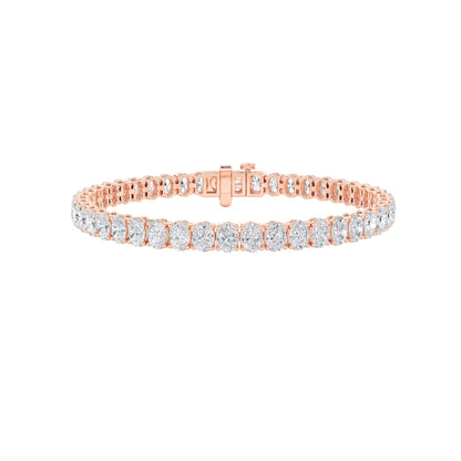 12.5CTW Oval Lab-Grown Diamond Prong East West Line Bracelet 49 Stones