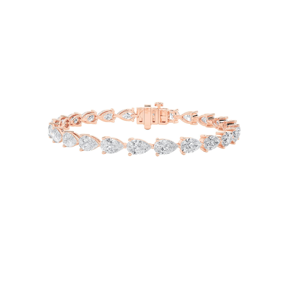 10CTW Pear Lab-Grown Diamond Prong Fancy Line Bracelet 25 Stones