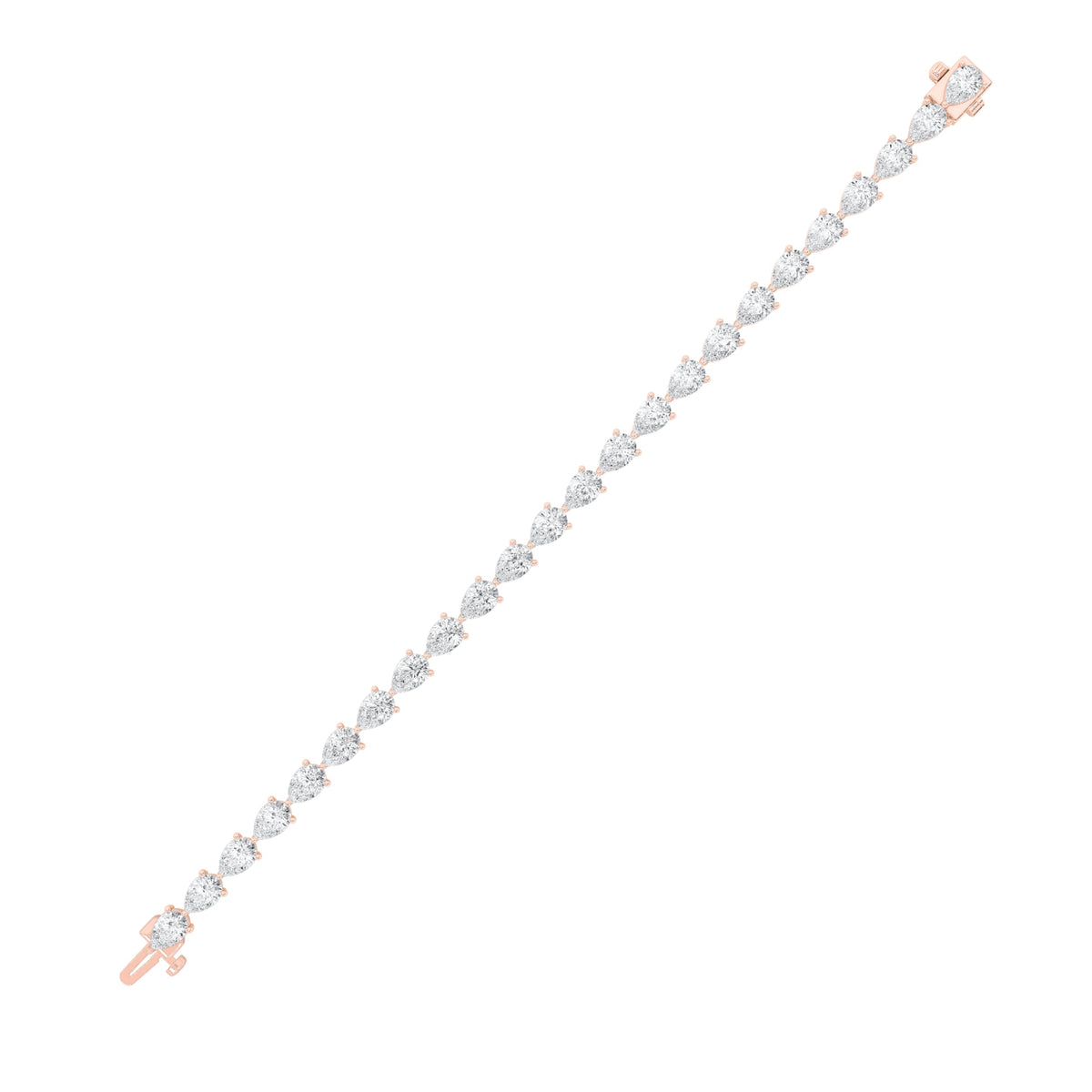 10CTW Pear Lab-Grown Diamond Prong Fancy Line Bracelet 25 Stones