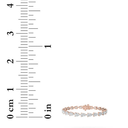 10CTW Pear Lab-Grown Diamond Prong Fancy Line Bracelet 25 Stones