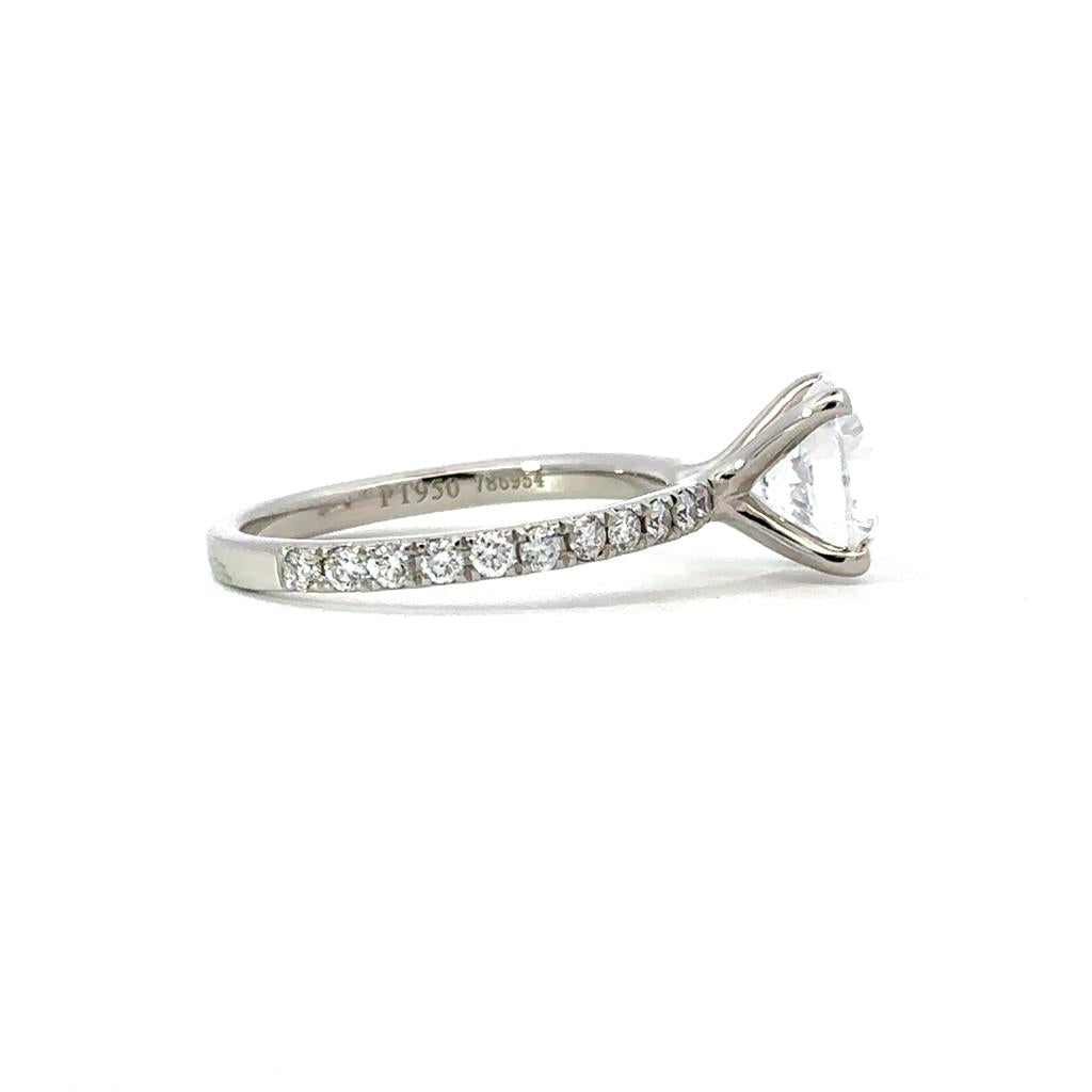Round-Cut Diamond Engagement Ring in Platinum