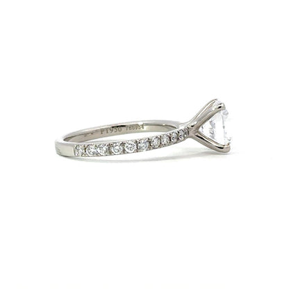 Round-Cut Diamond Engagement Ring in Platinum