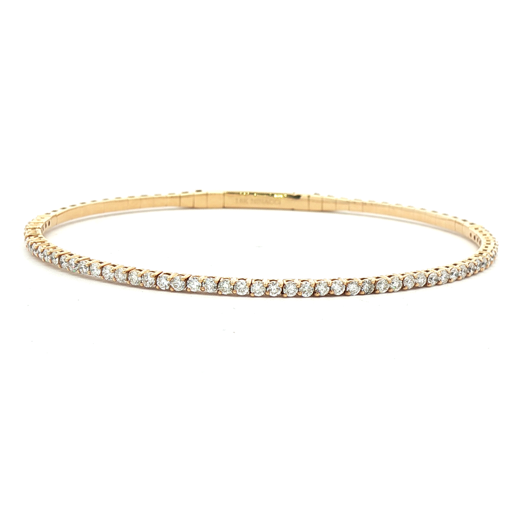 Flexible Diamond Bangle in 18k Yellow Gold