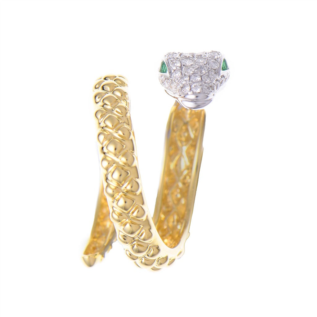 Snake Ring in 18k Yellow & White Gold